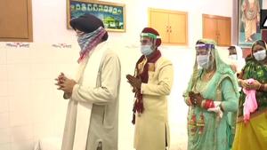 For maintaining social distance, from each side of the family only five members physically attended the wedding.(ANI) For maintaining social distance, from each side of the family only five members physically attended the wedding.(ANI)