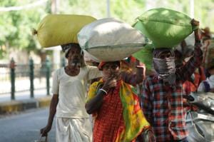While the state forgot the migrants, the “poor” employers expressed their inability to pay wages without work and work was impossible during the lockdown. The master sat on his wealth, while the worker stared at his dwindling savings.(Pradeep Pandit/HT Photo) While the state forgot the migrants, the “poor” employers expressed their inability to pay wages without work and work was impossible during the lockdown. The master sat on his wealth, while the worker stared at his dwindling savings.(Pradeep Pandit/HT Photo)