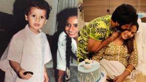 Shahid Kapoor with mom Neelima Azim and wife Mira Rajput. Shahid Kapoor with mom Neelima Azim and wife Mira Rajput.