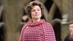 Imelda Staunton as Dolores Umbridge in Harry Potter. Imelda Staunton as Dolores Umbridge in Harry Potter.