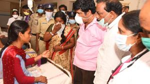 Meanwhile, 367 people affected by the gas leakage from LG Polymers plant were still undergoing treatment in different hospitals, while 200 others having recovered were discharged on Tuesday. (HT photo) Meanwhile, 367 people affected by the gas leakage from LG Polymers plant were still undergoing treatment in different hospitals, while 200 others having recovered were discharged on Tuesday. (HT photo)