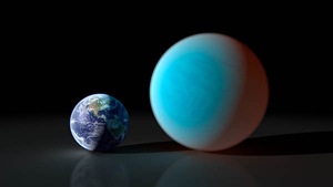 This artists concept contrasts our familiar Earth with a Super-Earth planet known as 55 Cancri e.(Photo Credit:NASA website) This artists concept contrasts our familiar Earth with a Super-Earth planet known as 55 Cancri e.(Photo Credit:NASA website)