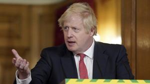 Britain's Prime Minister Boris Johnson holds the Daily COVID-19 coronavirus press conference inside 10 Downing Street, Monday May 11, 2020.(AP) Britain's Prime Minister Boris Johnson holds the Daily COVID-19 coronavirus press conference inside 10 Downing Street, Monday May 11, 2020.(AP)