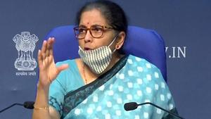 Nirmala Sitharaman announced 15 relief measures on the first day of a series of announcements totalling up to Rs 20 lakh crore, which will be made over the next few days.(ANI Photo) Nirmala Sitharaman announced 15 relief measures on the first day of a series of announcements totalling up to Rs 20 lakh crore, which will be made over the next few days.(ANI Photo)