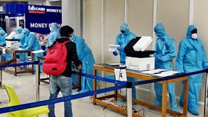 Indians undergoing Covid-19 tests after arriving by a special flight under Vande Bharat Mission(ANI) Indians undergoing Covid-19 tests after arriving by a special flight under Vande Bharat Mission(ANI)
