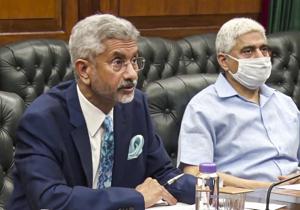 External Affairs Minister S Jaishankar during an extraordinary meeting of the Foreign Ministers of the eight members Shanghai Cooperation Organisation (SCO), to discuss cooperation to fight against the deadly coronavirus.(@DrSJaishankar/Twitter) External Affairs Minister S Jaishankar during an extraordinary meeting of the Foreign Ministers of the eight members Shanghai Cooperation Organisation (SCO), to discuss cooperation to fight against the deadly coronavirus.(@DrSJaishankar/Twitter)
