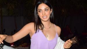 Kiara Advani arrives at the screening of her film Guilty.(IANS) Kiara Advani arrives at the screening of her film Guilty.(IANS)