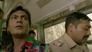 Nawazuddin Siddiqui and Anurag Kashyap in a still from Ghoomketu. Nawazuddin Siddiqui and Anurag Kashyap in a still from Ghoomketu.