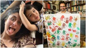 Kareena Kapoor, Saif Ali Khan and son Taimur created a new art piece together. Kareena Kapoor, Saif Ali Khan and son Taimur created a new art piece together.