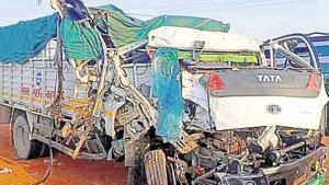 The accident in Banda came after at least 24 migrant workers died in a road accident in Uttar Pradesh’s Auraiya district.(PTI file photo. Representative image) The accident in Banda came after at least 24 migrant workers died in a road accident in Uttar Pradesh’s Auraiya district.(PTI file photo. Representative image)