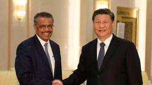 Tedros Adhanom, WHO director general has been accused of pushing the Chinese agenda of playing down the coronavirus outbreak in the initial stages. Seen in this photo, with President Xi jinping(REUTERS) Tedros Adhanom, WHO director general has been accused of pushing the Chinese agenda of playing down the coronavirus outbreak in the initial stages. Seen in this photo, with President Xi jinping(REUTERS)