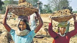 The earlier budget estimate for the Mahatma Gandhi National Rural Employment Guarantee Act (MGNREGA) was Rs 61,000 crore.(HT file photo. Representative image) The earlier budget estimate for the Mahatma Gandhi National Rural Employment Guarantee Act (MGNREGA) was Rs 61,000 crore.(HT file photo. Representative image)