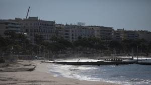 The deserted Croisette beach is pictured empty due to measures put in place to stop the spread of the coronavirus in Cannes, southern France, Tuesday, May 12, 2020. The Cannes Film Festival has been postponed indefinitely.(AP) The deserted Croisette beach is pictured empty due to measures put in place to stop the spread of the coronavirus in Cannes, southern France, Tuesday, May 12, 2020. The Cannes Film Festival has been postponed indefinitely.(AP)