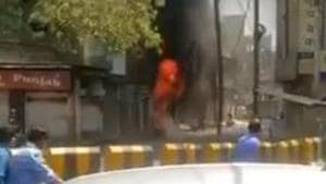 Firefighters managed to control the blaze after about two hours, said officials. Firefighters managed to control the blaze after about two hours, said officials.