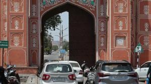 People looking to enter the walled city containment zone have parked their cars opposite Sanganeri Gate, in Jaipur, Rajasthan.(Himanshu Vyas/HT Photo) People looking to enter the walled city containment zone have parked their cars opposite Sanganeri Gate, in Jaipur, Rajasthan.(Himanshu Vyas/HT Photo)
