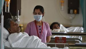 A nurse is seen at work doing during Janta Curfew proposed by Prime Minister Narendra Modi -- to prevent the spread of coronavirus at AMRI hospital in Kolkata, West Bengal, India, on Sunday, March 22, 2020/ representative(Samir Jana / Hindustan Times)