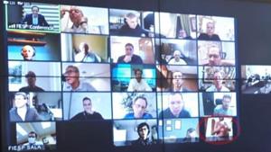 A man appeared shirtless during a Zoom meeting with president Jair Bolsonaro.(Twitter) A man appeared shirtless during a Zoom meeting with president Jair Bolsonaro.(Twitter)