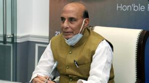 Union Defence Minister Rajnath Singh urged the MSMEs to work for placing India among the top 10 nations in defence technologies.(ANI) Union Defence Minister Rajnath Singh urged the MSMEs to work for placing India among the top 10 nations in defence technologies.(ANI)