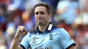 England's Chris Woakes celebrates the dismissal of India's Rohit Sharma during the Cricket World Cup match between England and India at Edgbaston in Birmingham, England, Sunday, June 30, 2019. (AP Photo/Aijaz Rahi)(AP) England's Chris Woakes celebrates the dismissal of India's Rohit Sharma during the Cricket World Cup match between England and India at Edgbaston in Birmingham, England, Sunday, June 30, 2019. (AP Photo/Aijaz Rahi)(AP)