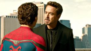 Robert Downey Jr and Tom Holland in a still from Spider-Man: Homecoming. Robert Downey Jr and Tom Holland in a still from Spider-Man: Homecoming.