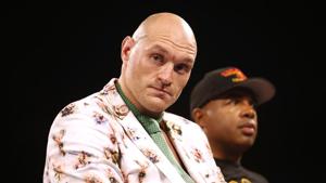 Tyson Fury with trainer Javan Steward during a press conference after the fight.(REUTERS) Tyson Fury with trainer Javan Steward during a press conference after the fight.(REUTERS)