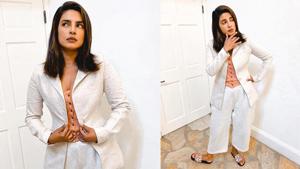 Priyanka Chopra unveils her work from home look. Priyanka Chopra unveils her work from home look.