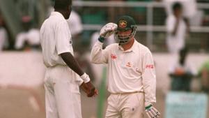Curtley Ambrose and Steve Waugh(Getty Images) Curtley Ambrose and Steve Waugh(Getty Images)