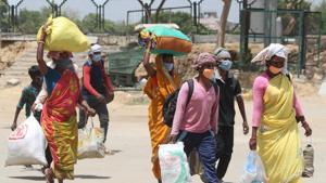 According to the official data, 50.81 million people have sought jobs under MGNREGS since the financial year started on April 1; until May 27, 28.80 million received work, generating 315 million person days of employment.(Yogendra Kumar/HT PHOTO) According to the official data, 50.81 million people have sought jobs under MGNREGS since the financial year started on April 1; until May 27, 28.80 million received work, generating 315 million person days of employment.(Yogendra Kumar/HT PHOTO)