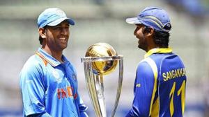 MS Dhoni and Kumar Sangakkara.(AP) MS Dhoni and Kumar Sangakkara.(AP)