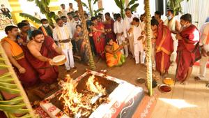 KCR participated in two Yagams to remove obstacles from the path of state’s development.(HT Photo) KCR participated in two Yagams to remove obstacles from the path of state’s development.(HT Photo)