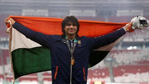 Gold medalist Neeraj Chopra of India.(REUTERS) Gold medalist Neeraj Chopra of India.(REUTERS)