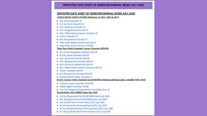 DU date sheet 2020. (Screengrab) DU date sheet 2020. (Screengrab)