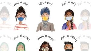 With masks covering all our facial expressions, social interaction seems to be getting all the more trickier(Illustration by Aparna Ram) With masks covering all our facial expressions, social interaction seems to be getting all the more trickier(Illustration by Aparna Ram)