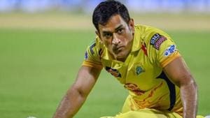 CSK skipper MS Dhoni stretches at the commence of the Indian Premier League 2019 (IPL T20) cricket match between Chennai Super Kings (CSK) and Sunrisers Hyderabad (SH).(PTI) CSK skipper MS Dhoni stretches at the commence of the Indian Premier League 2019 (IPL T20) cricket match between Chennai Super Kings (CSK) and Sunrisers Hyderabad (SH).(PTI)