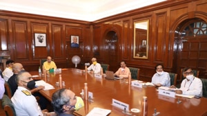 Home Minister Amit Shah held a review meeting on preparedness for dealing with the cyclone brewing in Arabian Sea, Monday, June1, 2020.(Photo Credit:HMO /Twitter) Home Minister Amit Shah held a review meeting on preparedness for dealing with the cyclone brewing in Arabian Sea, Monday, June1, 2020.(Photo Credit:HMO /Twitter)