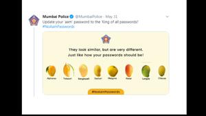 Mumbai Police addressed the problems of cyber security caused by keeping the same password.(Twitter/@MumbaiPolice) Mumbai Police addressed the problems of cyber security caused by keeping the same password.(Twitter/@MumbaiPolice)