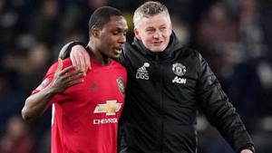 Manchester United manager Ole Gunnar Solskjaer celebrates with Odion Ighalo.(REUTERS) Manchester United manager Ole Gunnar Solskjaer celebrates with Odion Ighalo.(REUTERS)