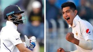 FIle image of Virat Kohli and Naseem Shah.(HT Collage/AP) FIle image of Virat Kohli and Naseem Shah.(HT Collage/AP)