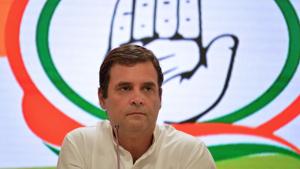 Congress leader Rahul Gandhi on Tuesday used the rating to leverage an attack on government’s handling of economy and said global rating agency Moody’s rated Modi’s handling of India’s economy step above junk.(AFP) Congress leader Rahul Gandhi on Tuesday used the rating to leverage an attack on government’s handling of economy and said global rating agency Moody’s rated Modi’s handling of India’s economy step above junk.(AFP)