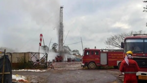 Uncontrollable gas flow is continuing from the gas well, according a press statement issued by Oil India Limited on Monday.(AFP Photo) Uncontrollable gas flow is continuing from the gas well, according a press statement issued by Oil India Limited on Monday.(AFP Photo)