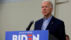 Democratic US presidential candidate and former US Vice President Joe Biden addresses the Trump administration's response to the COVID-19 outbreak, caused by the novel coronavirus, during a campaign event in Sumter, South Carolina, US.(REUTERS) Democratic US presidential candidate and former US Vice President Joe Biden addresses the Trump administration's response to the COVID-19 outbreak, caused by the novel coronavirus, during a campaign event in Sumter, South Carolina, US.(REUTERS)