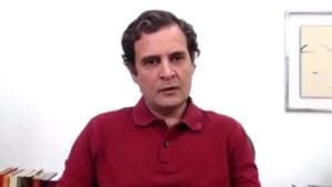 Rahul Gandhi in conversation with industrialist Rajiv Bajaj on Thursday.(YouTube/Rahul Gandhi) Rahul Gandhi in conversation with industrialist Rajiv Bajaj on Thursday.(YouTube/Rahul Gandhi)