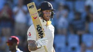Ben Stokes raises his after scoring a fifty(AFP Image) Ben Stokes raises his after scoring a fifty(AFP Image)