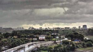 As cyclone Nisarga makes landfall, clouds cover Pune city.(Pratham Gokhale/HT Photo) As cyclone Nisarga makes landfall, clouds cover Pune city.(Pratham Gokhale/HT Photo)
