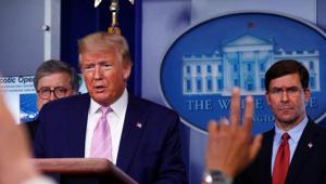 Esper met with Trump in the Oval Office after telling reporters at the Pentagon that active-duty military forces to perform law enforcement within the US is “a matter of last resort”.(REUTERS) Esper met with Trump in the Oval Office after telling reporters at the Pentagon that active-duty military forces to perform law enforcement within the US is “a matter of last resort”.(REUTERS)