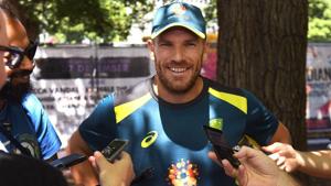Australia's batsman Aaron Finch speaks to the media during a meet the fans event in Melbourne on December 23, 2018, ahead of the third cricket Test match against India.(AFP) Australia's batsman Aaron Finch speaks to the media during a meet the fans event in Melbourne on December 23, 2018, ahead of the third cricket Test match against India.(AFP)