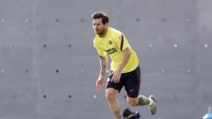 In this photo provided by FC Barcelona, Lionel Messi trains in Barcelona, Spain.(AP) In this photo provided by FC Barcelona, Lionel Messi trains in Barcelona, Spain.(AP)