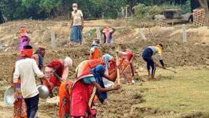 Mahatma Gandhi National Rural Employment Guarantee Act (MGNREGA), labour law and a social security measure, facilitates ‘right to work’ for citizens, through various Panchayat level schemes.(ANI file photo. Representative image) Mahatma Gandhi National Rural Employment Guarantee Act (MGNREGA), labour law and a social security measure, facilitates ‘right to work’ for citizens, through various Panchayat level schemes.(ANI file photo. Representative image)