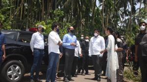 Maharashtra Chief Minister Uddhav Thackeray visited Raigad district on Friday.(Courtesy: Maharashtra CMO) Maharashtra Chief Minister Uddhav Thackeray visited Raigad district on Friday.(Courtesy: Maharashtra CMO)