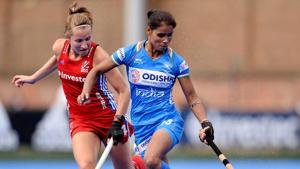 MARLOW - 2019 Test Matches: India Great Britain v India (W) Photo: Vandana Katariya and Shona McCallin WORLDSPORTPICS COPYRIGHT WILL PALMER(Frank Uijlenbroek) MARLOW - 2019 Test Matches: India Great Britain v India (W) Photo: Vandana Katariya and Shona McCallin WORLDSPORTPICS COPYRIGHT WILL PALMER(Frank Uijlenbroek)